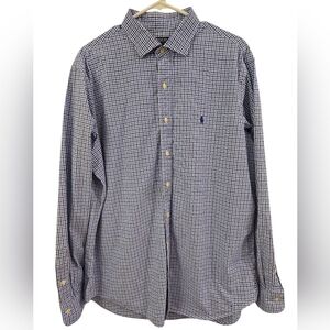 POLO RALPH LAUREN GINGHAM LONG SLEEVE BUTTON-UP SHIRT. SIZE X-LARGE.